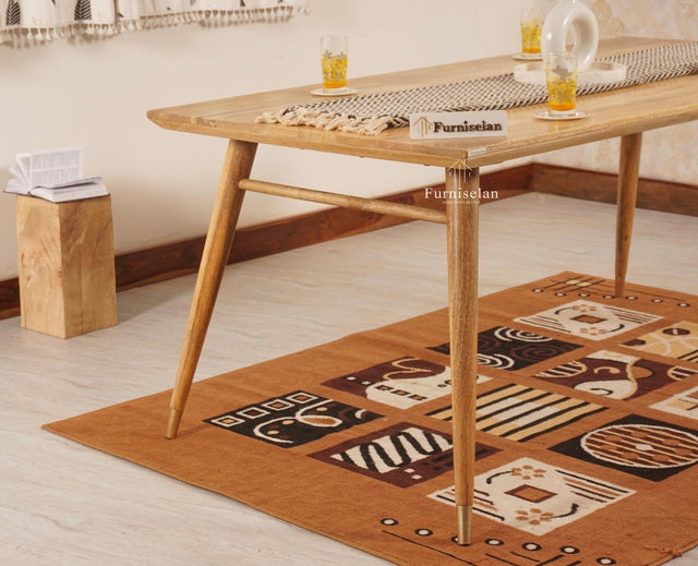 Boston Solid Wood Dining Table Six Seater-150cm Furniselan Natural Finish