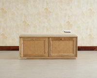 Boston Solid Wood Flip Door Shoe Storage Bench Natural Finish