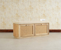 Boston Solid Wood Flip Door Shoe Storage Bench Natural Finish