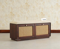 Boston Solid Wood Flip Door Shoe Storage Bench Grey Finish