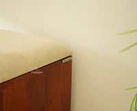 Boston Solid Wood Flip Door Shoe Storage Bench Brown Finish