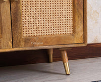 Boston Solid Wood Four Door Bookshelf - Bookshelf - Furniselan Natural Finish