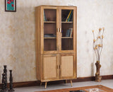 Boston Solid Wood Four Door Bookshelf - Bookshelf - Furniselan Natural Finish