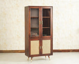Boston Solid Wood Four Door Bookshelf - Bookshelf - Furniselan Grey-Finish 