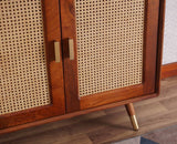 Boston Solid Wood Four Door Bookshelf - Bookshelf - Furniselan Brown-Finish