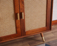 Boston Solid Wood Four Door Bookshelf - Bookshelf - Furniselan Brown-Finish