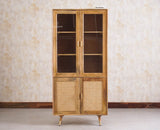 Boston Solid Wood Four Door Bookshelf - Bookshelf - Furniselan Natural Finish