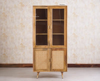 Boston Solid Wood Four Door Bookshelf - Bookshelf - Furniselan Natural Finish