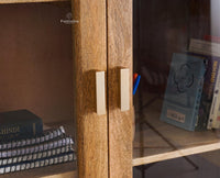 Boston Solid Wood Four Door Bookshelf - Bookshelf - Furniselan Natural Finish