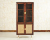 Boston Solid Wood Four Door Bookshelf - Bookshelf - Furniselan Grey-Finish