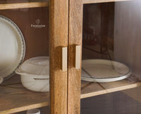 Boston Solid Wood Four Door Crockery Unit Kitchen Cabinet - Tv Cabinet - Furniselan Natural Finish