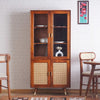 Boston Solid Wood Four Door Crockery Unit Kitchen Cabinet Furniselan Brown-Finish