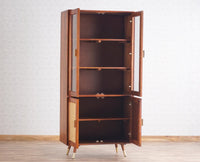 Boston Solid Wood Four Door Crockery Unit Kitchen Cabinet Furniselan Brown-Finish