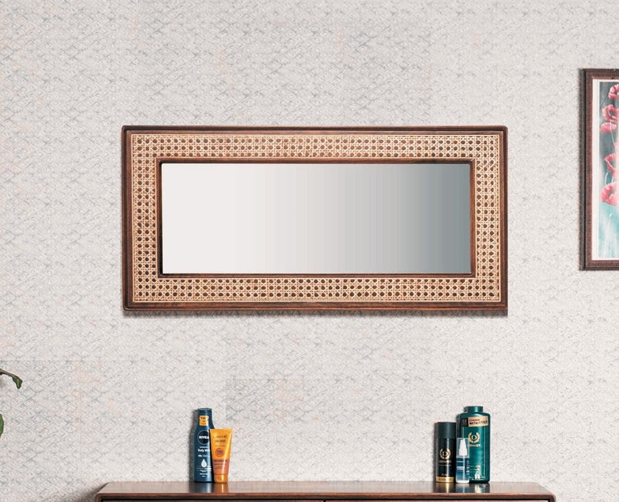 Boston Solid Wood Frame with Mirror Furniselan Grey-Finish