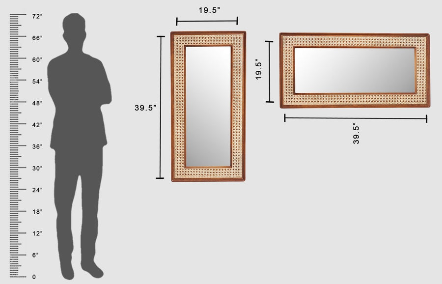 Boston Solid Wood Frame with Mirror Furniselan Brown-Finish