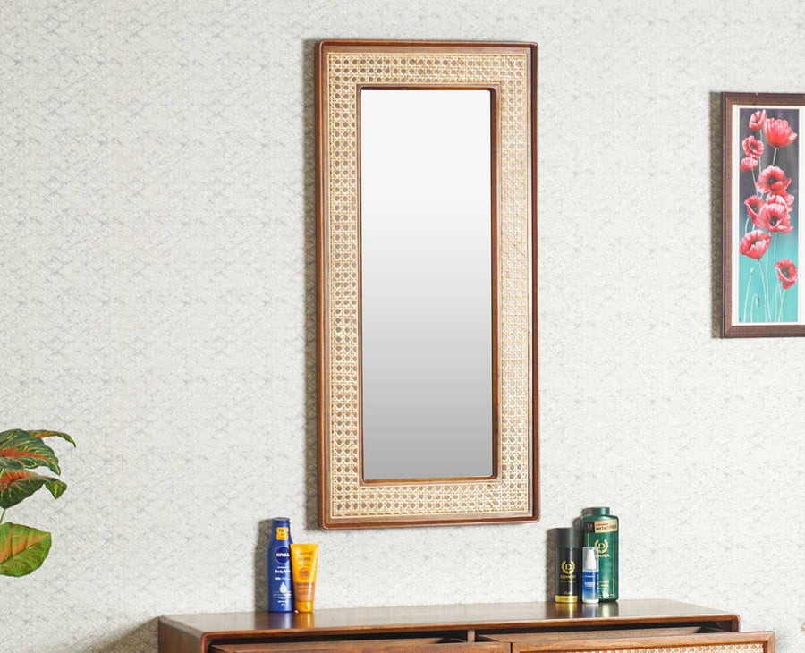 Boston Solid Wood Frame with Mirror Furniselan Brown-Finish