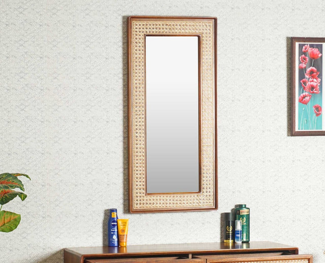 Boston Solid Wood Frame with Mirror Furniselan Brown-Finish