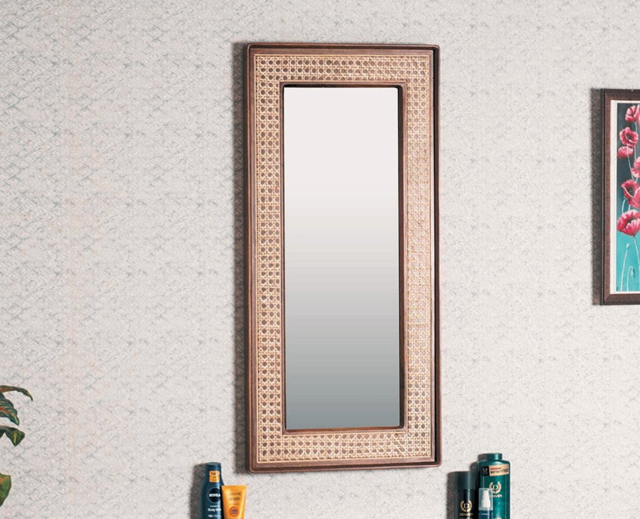 Boston Solid Wood Frame with Mirror Furniselan Grey-Finish