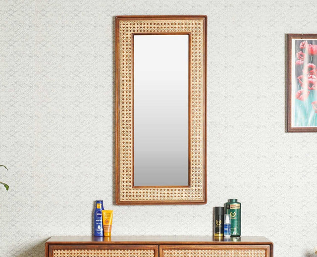 Boston Solid Wood Frame with Mirror Furniselan Brown-Finish