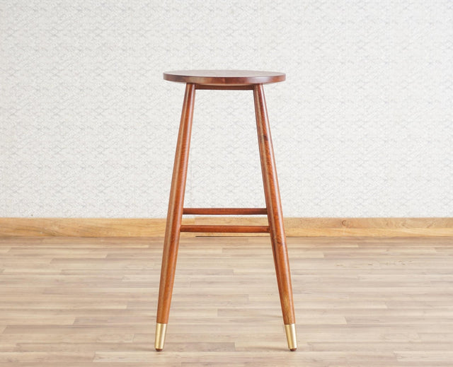 Boston Solid Wood Kitchen Bar Stool Furniselan Brown-Finish