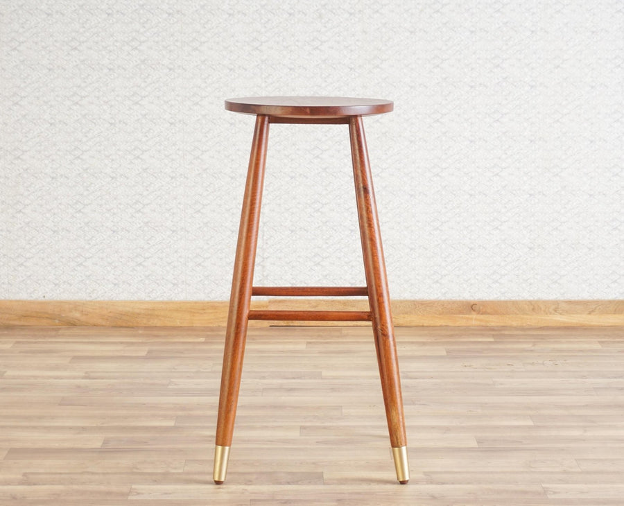 Boston Solid Wood Kitchen Bar Stool Furniselan Brown-Finish