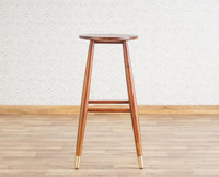 Boston Solid Wood Kitchen Bar Stool Furniselan Brown-Finish