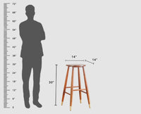 Boston Solid Wood Kitchen Bar Stool Furniselan Brown-Finish