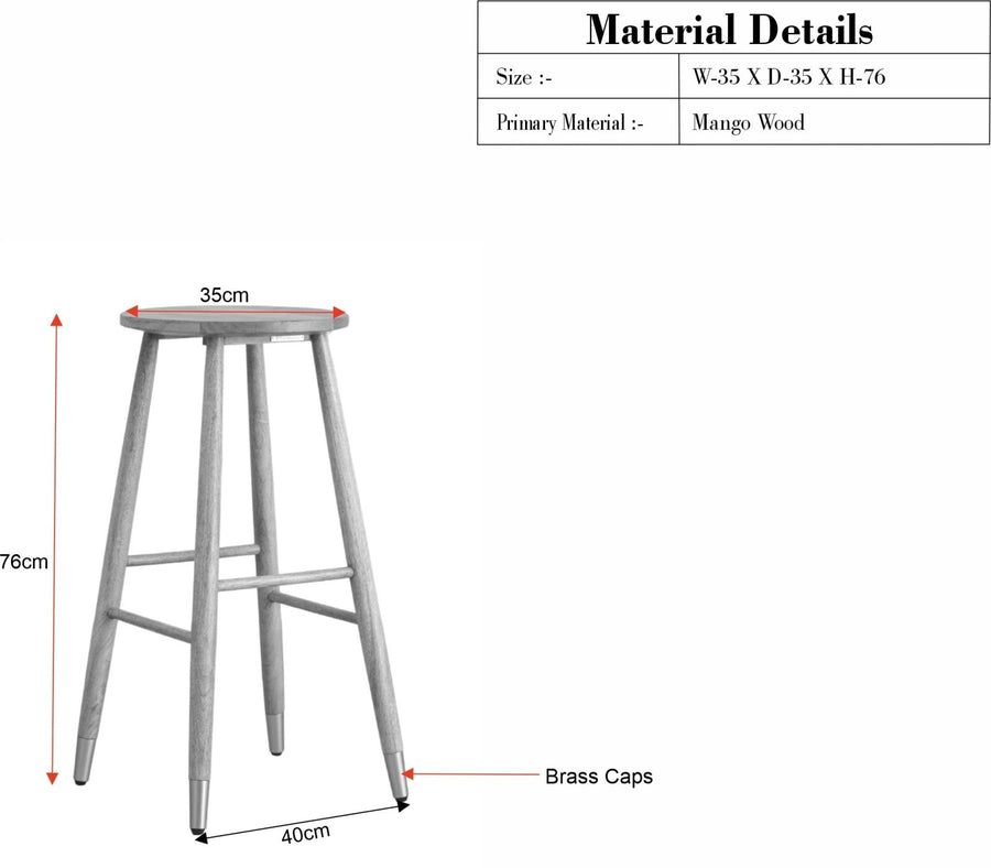 Boston Solid Wood Kitchen Bar Stool Furniselan Natural Finish 
