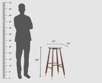 Boston Solid Wood Kitchen Bar Stool Furniselan Grey-Finish