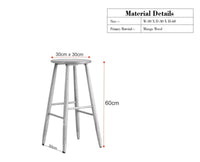 Boston Solid Wood Kitchen Bar Stool Furniselan Grey-Finish
