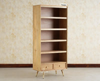 Boston Solid Wood Large Bookshelf for Office,Study Room, Livingroom natural finish