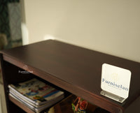 Boston Solid Wood Large Bookshelf for Office,Study Room, Livingroom grey finish