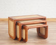 Boston Solid Wood Multipurpose Nesting Table Set of Three Furniselan