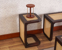 Boston Solid Wood Multipurpose Nesting Table Set of Three - Stools - Furniselan Grey-Finish