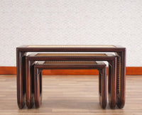 Boston Solid Wood Multipurpose Nesting Table Set of Three - Stools - Furniselan Grey-Finish