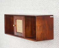 Boston Solid Wood One Door Wall Shelve Furniselan Brown-Finish