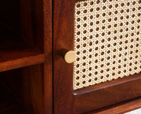 Boston Solid Wood One Door Wall Shelve Furniselan Brown-Finish