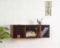 Boston Solid Wood One Door Wall Shelve Furniselan Brown-Finish