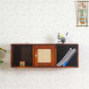 Boston Solid Wood One Door Wall Shelve Furniselan Brown-Finish