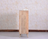 Boston Solid Wood Rattan Cane Bar Cabinet with Glass Holder Storage - Bar Cabinet - Furniselan Natural-Finish