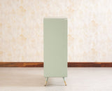 Boston Solid Wood Rattan Cane Bar Cabinet with Glass Holder Storage Furniselan Silt-Green