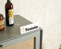 Boston Solid Wood Rattan Cane Bar Cabinet with Glass Holder Storage Multipurpose features Furniselan Cool Grey