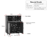 Boston Solid Wood Rattan Cane Bar Cabinet with Glass Holder Storage Multipurpose features Furniselan Natural Finish