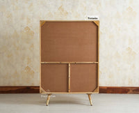 Boston Solid Wood Rattan Cane Bar Cabinet with Glass Holder Storage Multipurpose features Furniselan Natural Finish