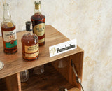 Boston Solid Wood Rattan Cane Bar Cabinet with Glass Holder Storage Multipurpose features Furniselan Natural Finish