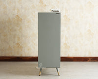 Boston Solid Wood Rattan Cane Bar Cabinet with Glass Holder Storage Multipurpose features Furniselan Cool Grey