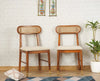 Boston Solid Wood Rattan Cane Chair Set of Two FurniselanFurniselan