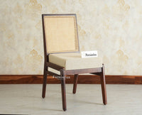 Boston Solid Wood Rattan Cane Chair Set of Two Furniselan Grey Finish