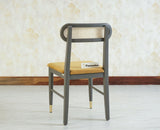 Boston Solid Wood Rattan Cane Chair Set of Two - Dining Chair - Furniselan Slate-Grey