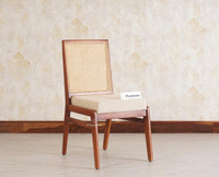 Boston Solid Wood Rattan Cane Chair Set of Two - Dining Chair - Furniselan Brown-Finish